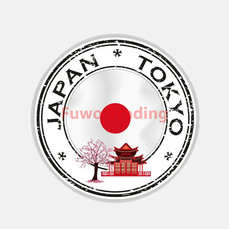 

Fuwo Trading Fashion Car Stickers Boutique Creative Japan Tokyo Round Funny Motorcycle Helmet Sticker PVC Best selling fashion