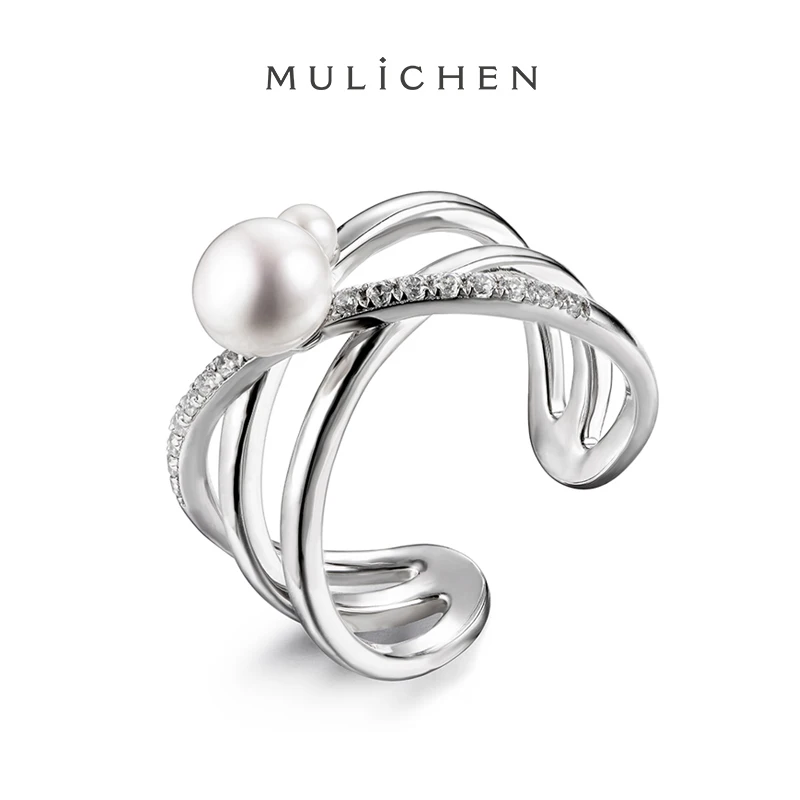 Женское кольцо из серебра 925 пробы с пресноводным жемчугом 6 мм