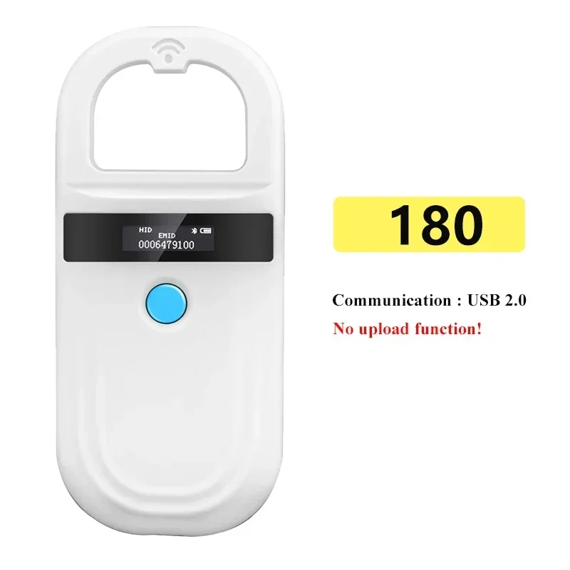 

RFID-считыватель животных, чип идентификации домашних животных, цифровой сканер, USB RFID, для собак, кошек, животных, портативный чип для считывания идентификационных карточек 134,2 кГц