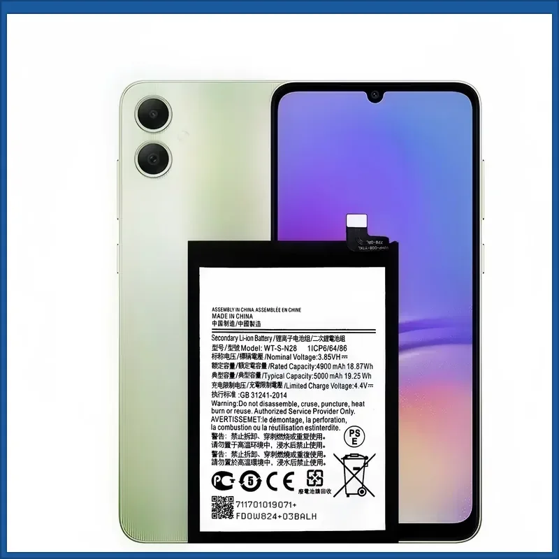 Новая сменная батарея WT-S-N28 емкостью 5000 мАч для мобильного телефона Samsung Galaxy A05 SM-A055FSM-A055FDS SM-A055MSM-A055M (art.: 3920db519d64c) - 3920db519d64c