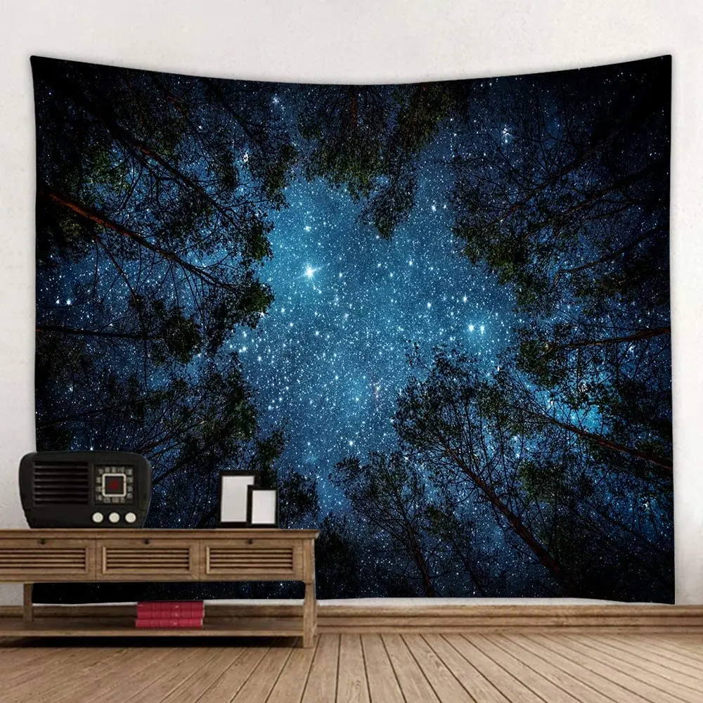 

Looking Up at The Stars Forest Tapestry Home Decor Landscape Tapestry Living Room Bedroom Decoration Tapestry Magic Tapestry
