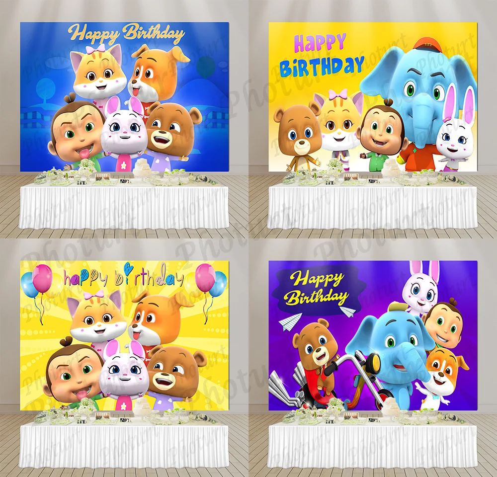 PHOTURT детский риммы Локо мультфильм обезьяна фон баннер на день рождения для