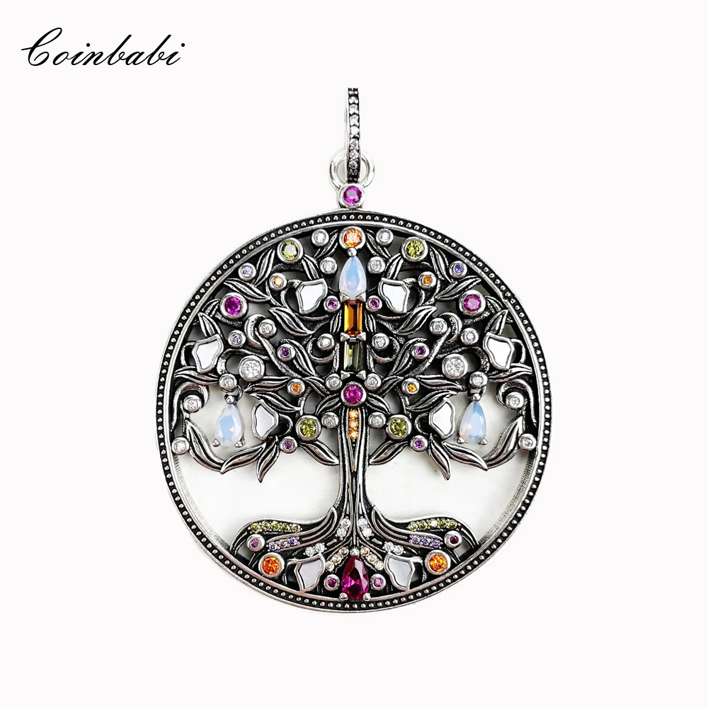 

Pendant Colourful Big Tree 925 Sterling Silver High Quality Zircon Stones Fit Necklace New Fine Women Nature Jewelry Bijoux Gift