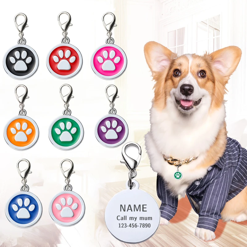 

Ожерелье под заказ с именем собаки, собаки, кошки, аксессуары для адреса с цепочкой, гравировка щенка, персонализированная медаль для