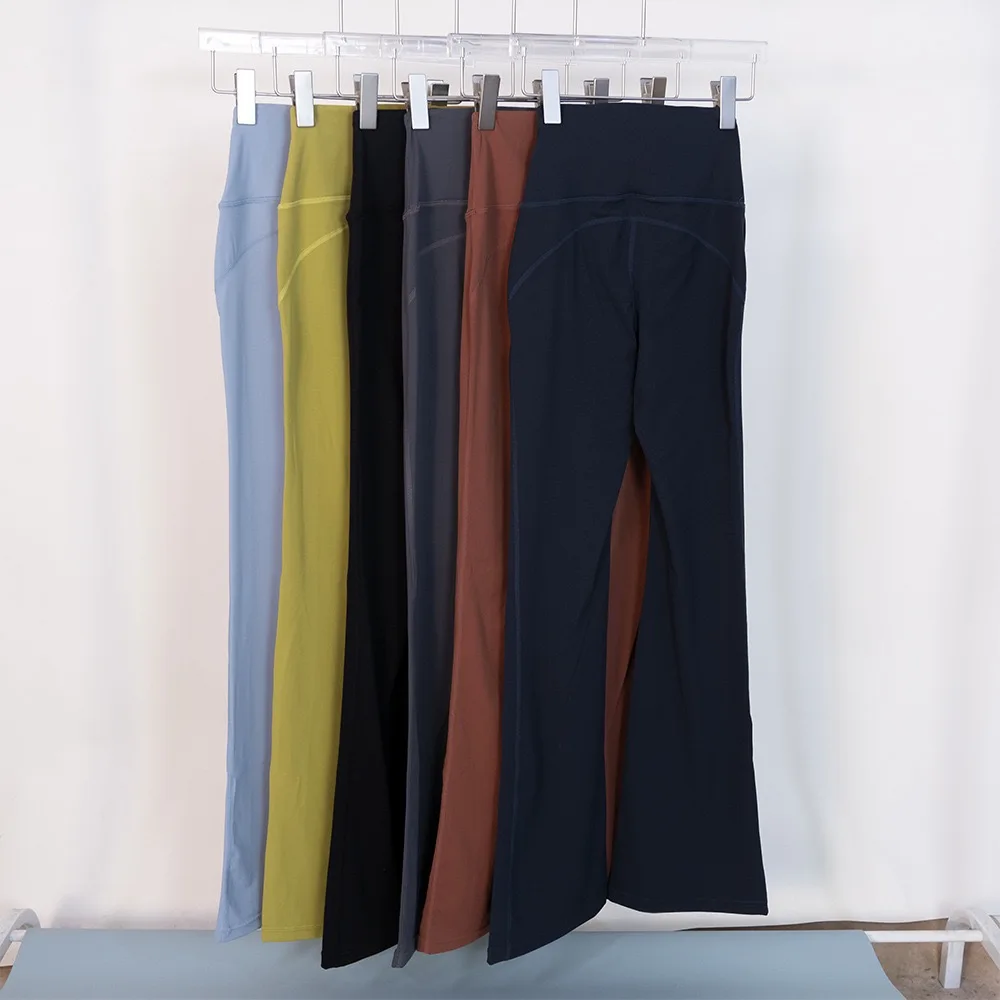 Lulu-Women's summer flared pants with tight fit, tight fit, high waist, slimming exercise, yoga, and floor mops