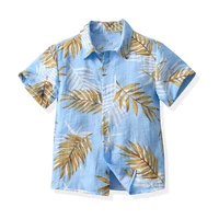 new beach boys leaf shirt short sleeve shirt travel shirt boy clothes outfit