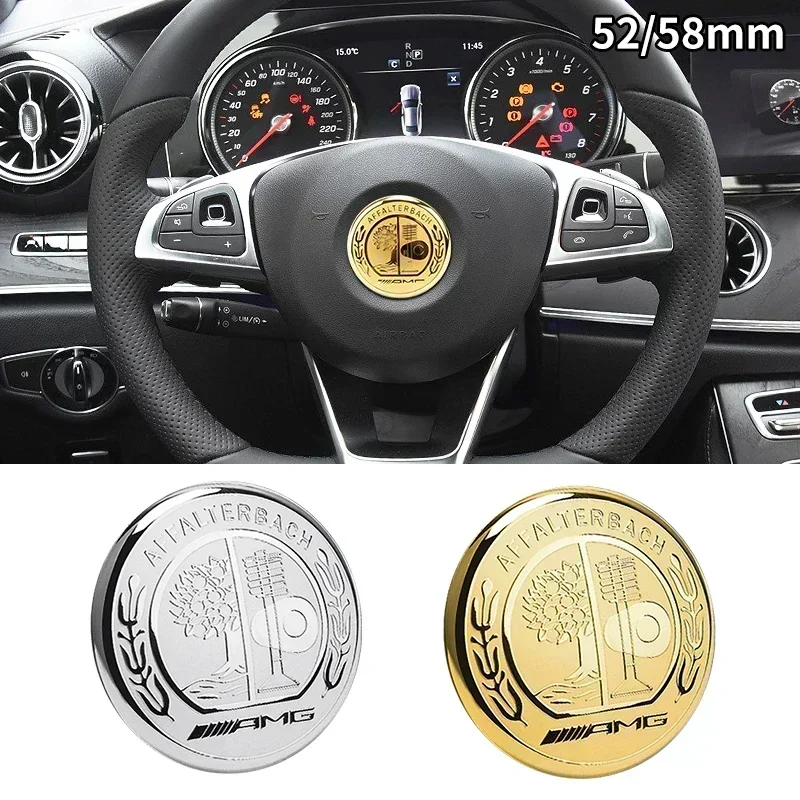 1 шт. 52 мм 58 наклейка на руль автомобиля салон для Mercedes Benz AMG W212 W213 W205 W177 V177 W247 W176 GLA GLC