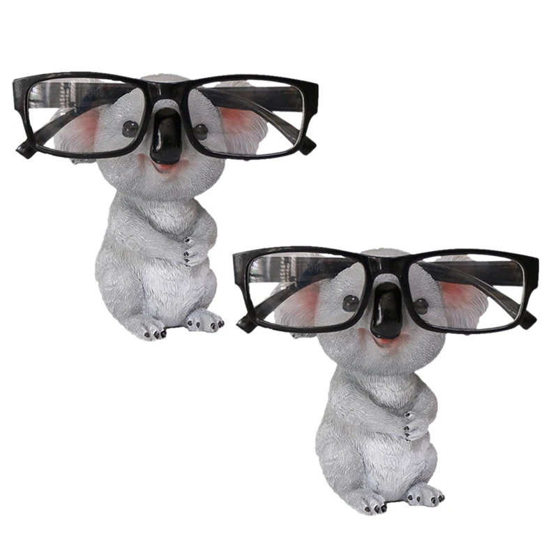 

2X Koala Figurines Animal Statues Resin Glasses Stand Pencil Sunglasses Holder Container Desktop Home Decor Gift A