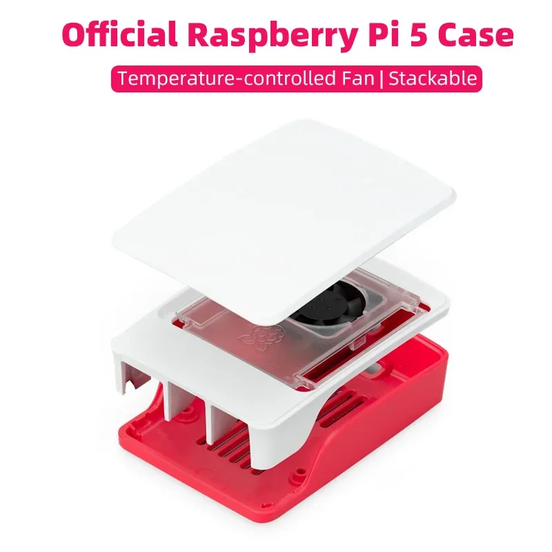 Официальный Корпус для Raspberry Pi 5 ABS чехол красный и белый корпус с контролем