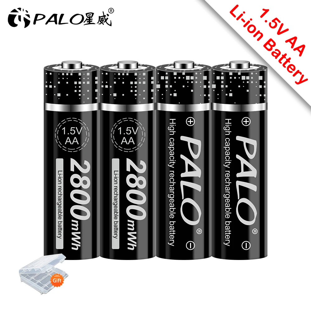 

PALO Li-ion 1.5V AA Rechargeable Battery 2A 1.5 Volts Lithium Batteri For Clocks, Mice, Computers Toys Car