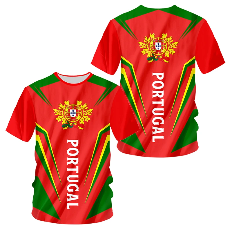 

Portugal T Shirt Men's 3D Flag Printing Streetwear Harajuku Hip-hop Short Sleeves Jersey Football Shirts Dropshipping Portugal