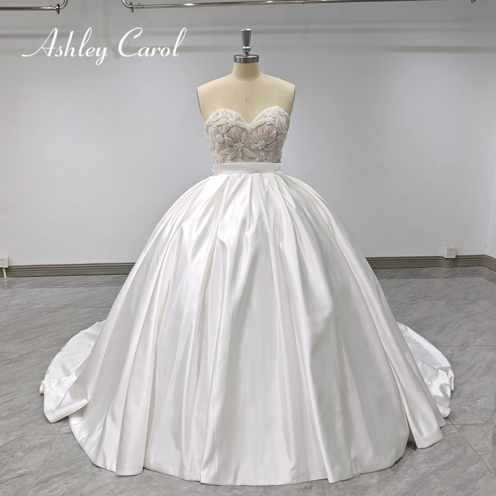 

Бальное платье Эшли Карол, атласные свадебные платья для женщин, 2023, платье принцессы невесты, Милое Свадебное платье расшитое бусинами, Vestidos De Novia