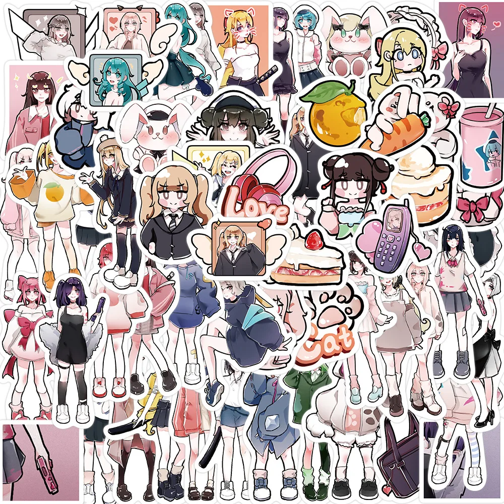 

Стикеры модные Мультяшные для девочек, 10/30/50 шт.