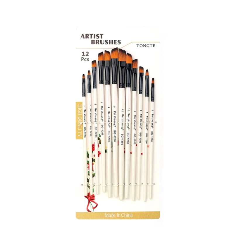 

12Pcs Artist Paintbrush Professional Watercolor Paint Brush for Beginner Kid