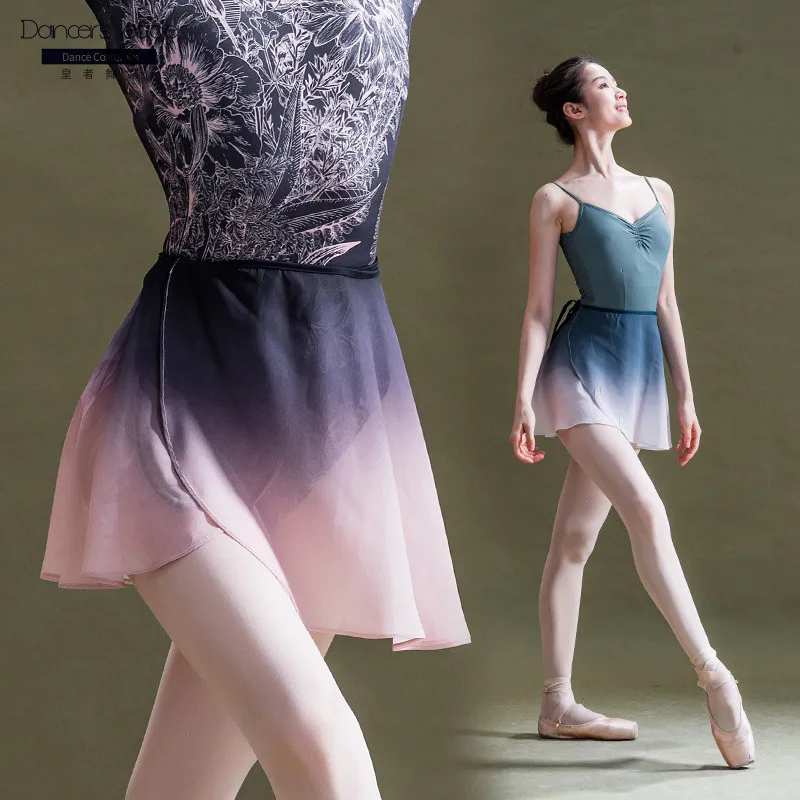

Ballet Dance Practice Gauze Skirt Women's Short Ballet Skirt Gradient Chiffon One Short Skirt Adult Lyrical Dance Skirt