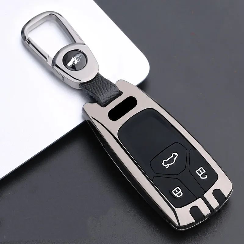

Силиконовый чехол для автомобильных ключей, чехол из металлического цинкового сплава для Audi A4L A6l A3 Q5l A5 Q7, аксессуары для интерьера автомоби...