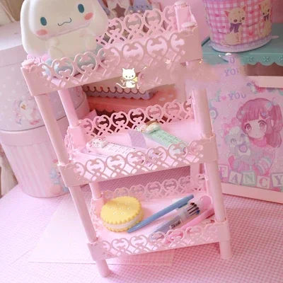 

Розовая сердцевидная двухъярусная полка