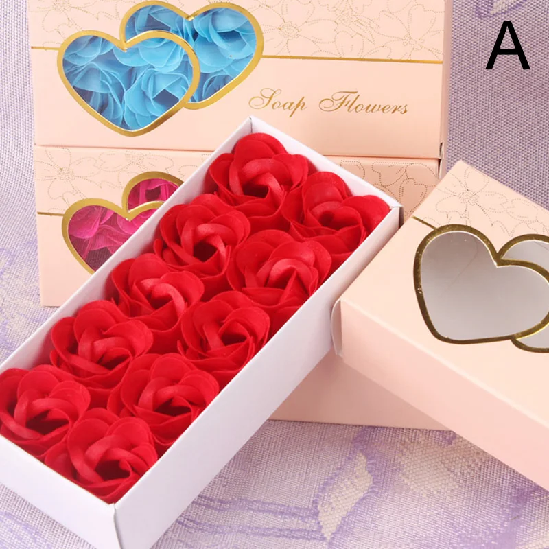 

10pcs/box Soap Flowers Scented Bath Body Petal Bath Rose Soap Flower Valentine'S Day Wedding Decoration Gift Festival Box