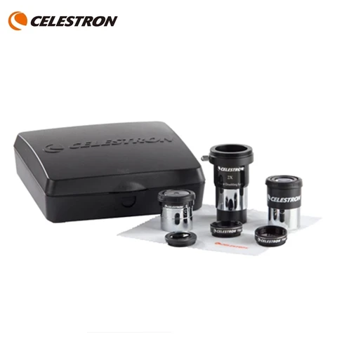 Комплект аксессуаров Celestron-ASTROMASTER, 2X линзы Барлоу, 6 мм плоскогубцы, 15 мм, окуляр Kellner, #25, # 80A фильтр Moon Filter