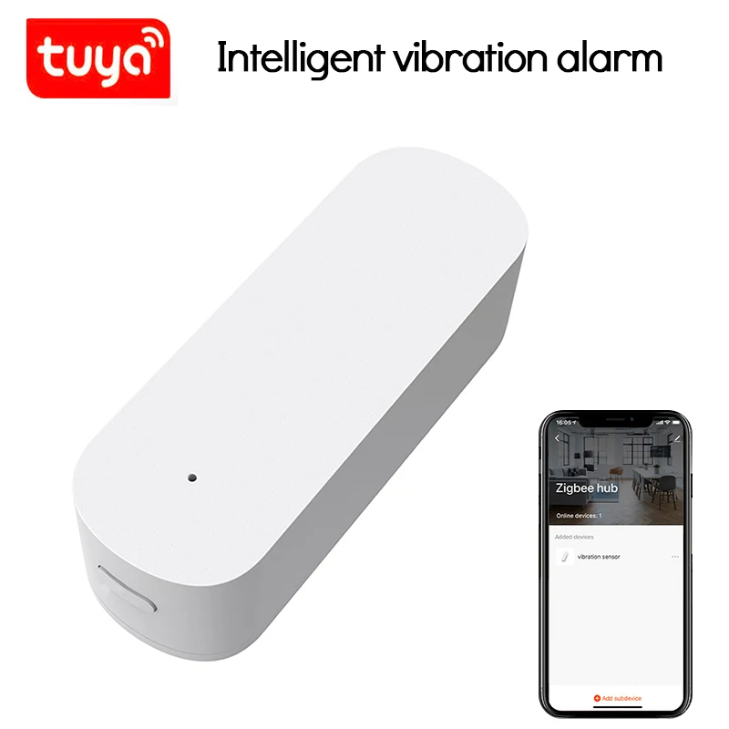 

With Led Indicator Tuya Smart Door Detector Remote Control Zigbee Door Magnetic Vibration Alarm Door And Window Sensor