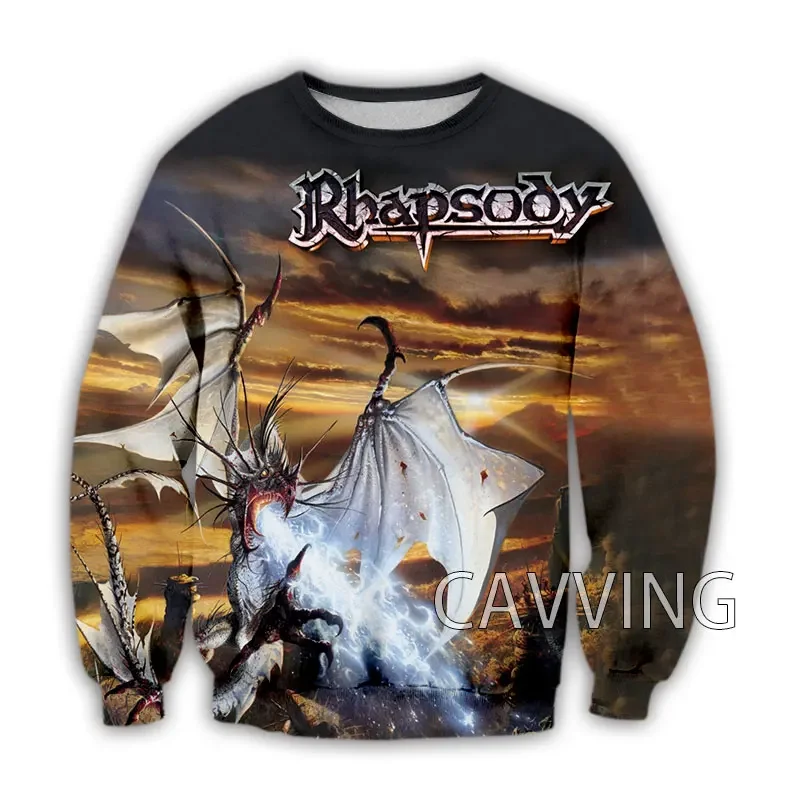 Rhapsody of Fire Band 3D толстовки с круглым вырезом в стиле Харадзюку Топы длинным рукавом