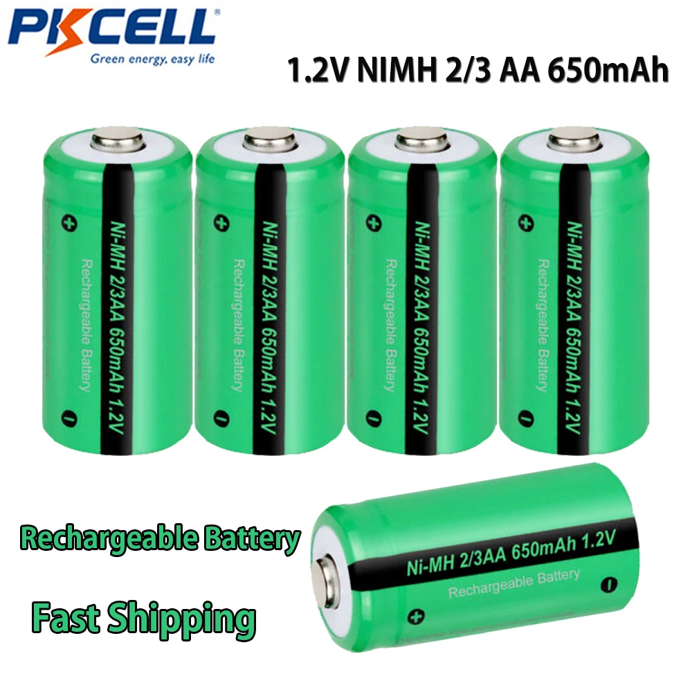 Аккумуляторная батарея PKCELL NiMH 2/3AA, 650 мАч, 1,2 в