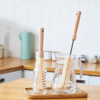 wooden handle bottle cup brush glass bottle cleaning brush kitchen accessories drink mug wine cup scrubber cleaning brush gadget