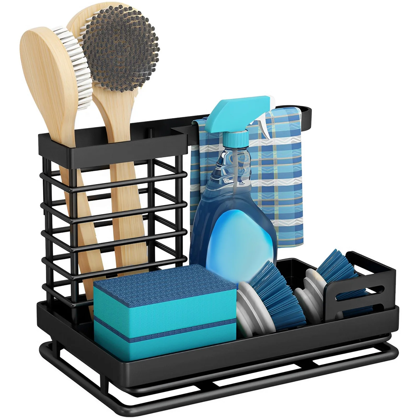 

Sink Caddy Organizer Rustproof Sink Caddy Holder Drainage Kitchen Sponge Sink Rack with Removal Drip Tray Reusable Sink Soap
