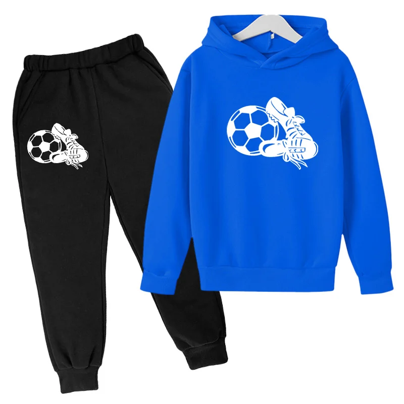 Football Sports Clothes Children's Clothing Suit Baby Boy Girl Fashion Sports Suit Hoodie Sweatshirt + Pants Boys Brand Clothes