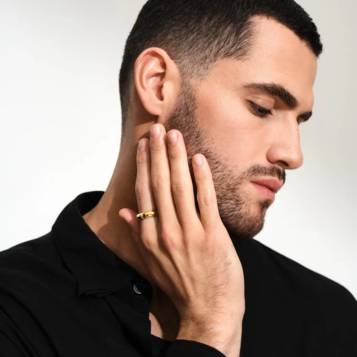 Нержавеющая сталь PVD 18 К позолоченные Tarnish Просто твердые кольца для женщин и