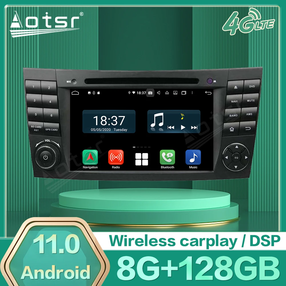 

Автомобильный мультимедийный проигрыватель Android 11 Autostereo для Mercedes Benz E-Class W211 W219 E200 E220 GPS Navi головное устройство с радио и записью