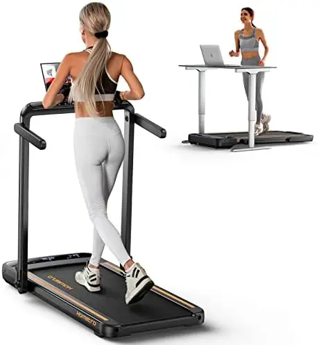 

Desk Treadmill Foldable 3.0HP for Home Office, 2 in 1 Folding Treadmills 265lbs with App & Remote Control Dual Led Touch Scr