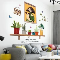 potted plants decals for living room home wall decorations vinyl murals wallpapers self adhesive removable wall stickers