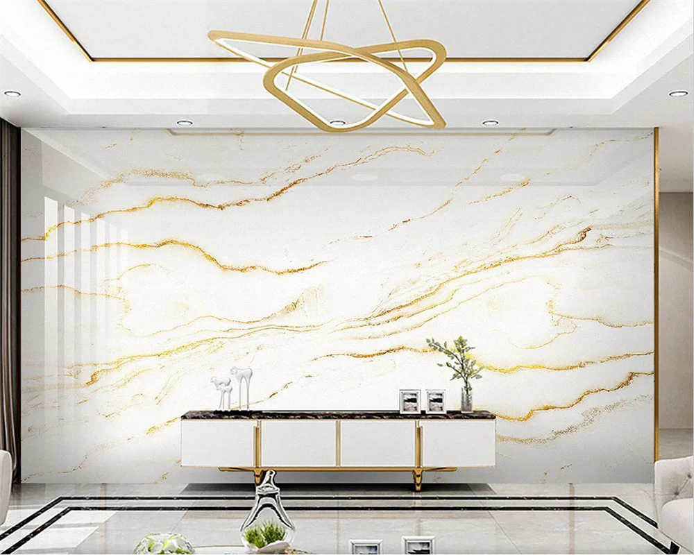 

beibehang Custom papel de parede Modern New Light Luxury Gold Foil Gold Stone Pattern Marble Background Wallpaper papier peint