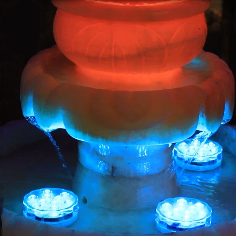 Водонепроницаемые подводные фонари для бассейна 10 светодиодов IP68 RGB погружной