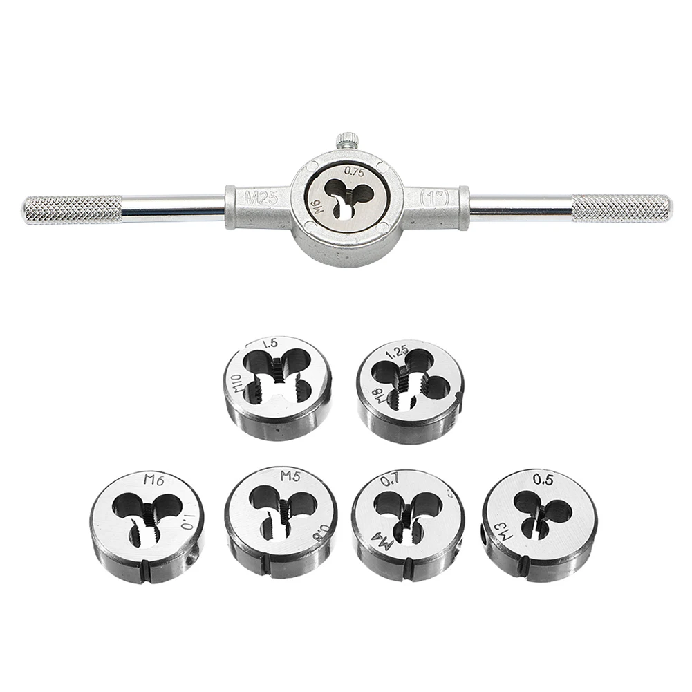 

8pcs Thread Tap Twist Drill Bit Wrench Set Multifunction Die Wrench Set Screw Tap Die Set Thread Cutting Tapping Tool