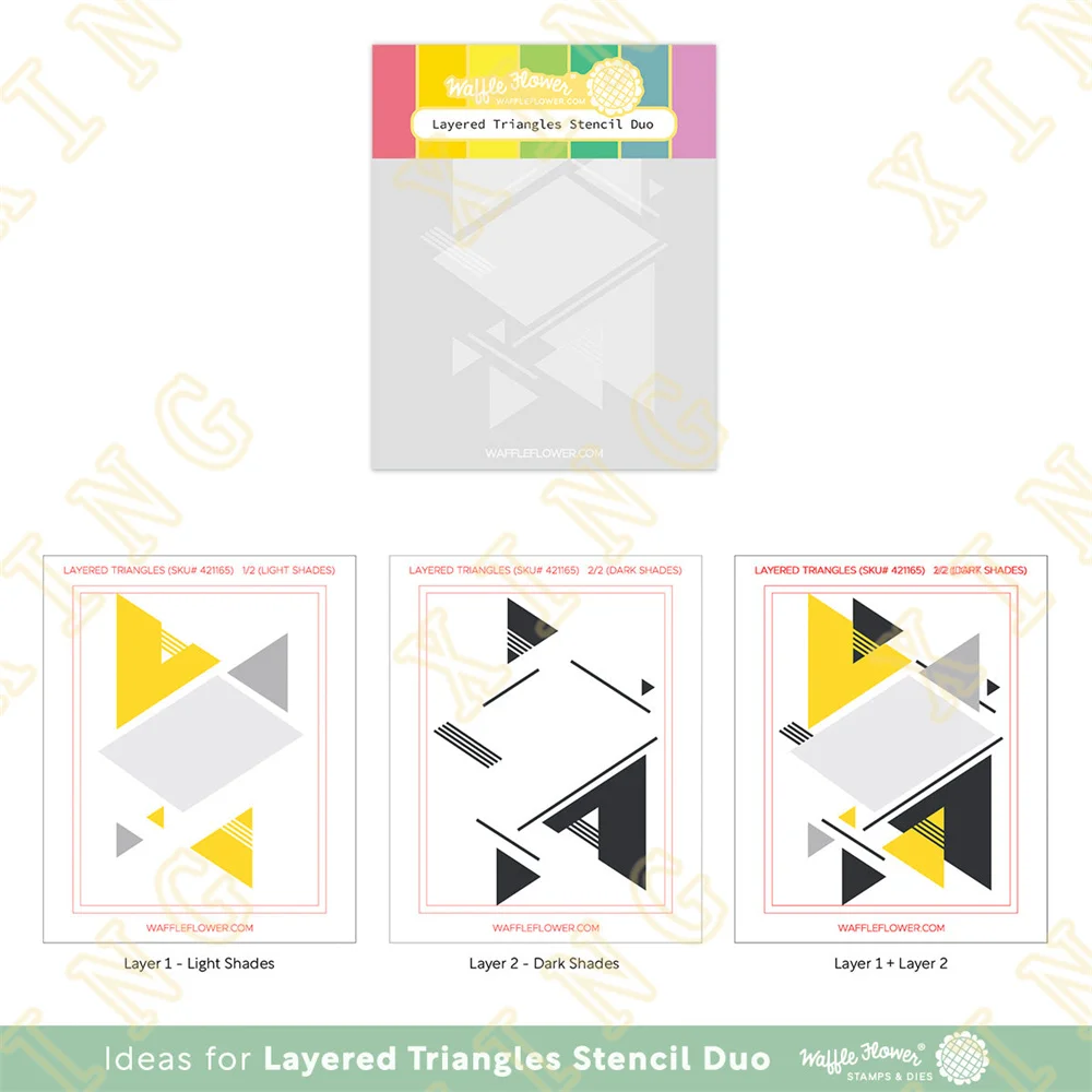 

Layered Triangles Stencil Duo Layering Stencils Painting Scrapbook Coloring Embossing Album Decorative Template New Arrival