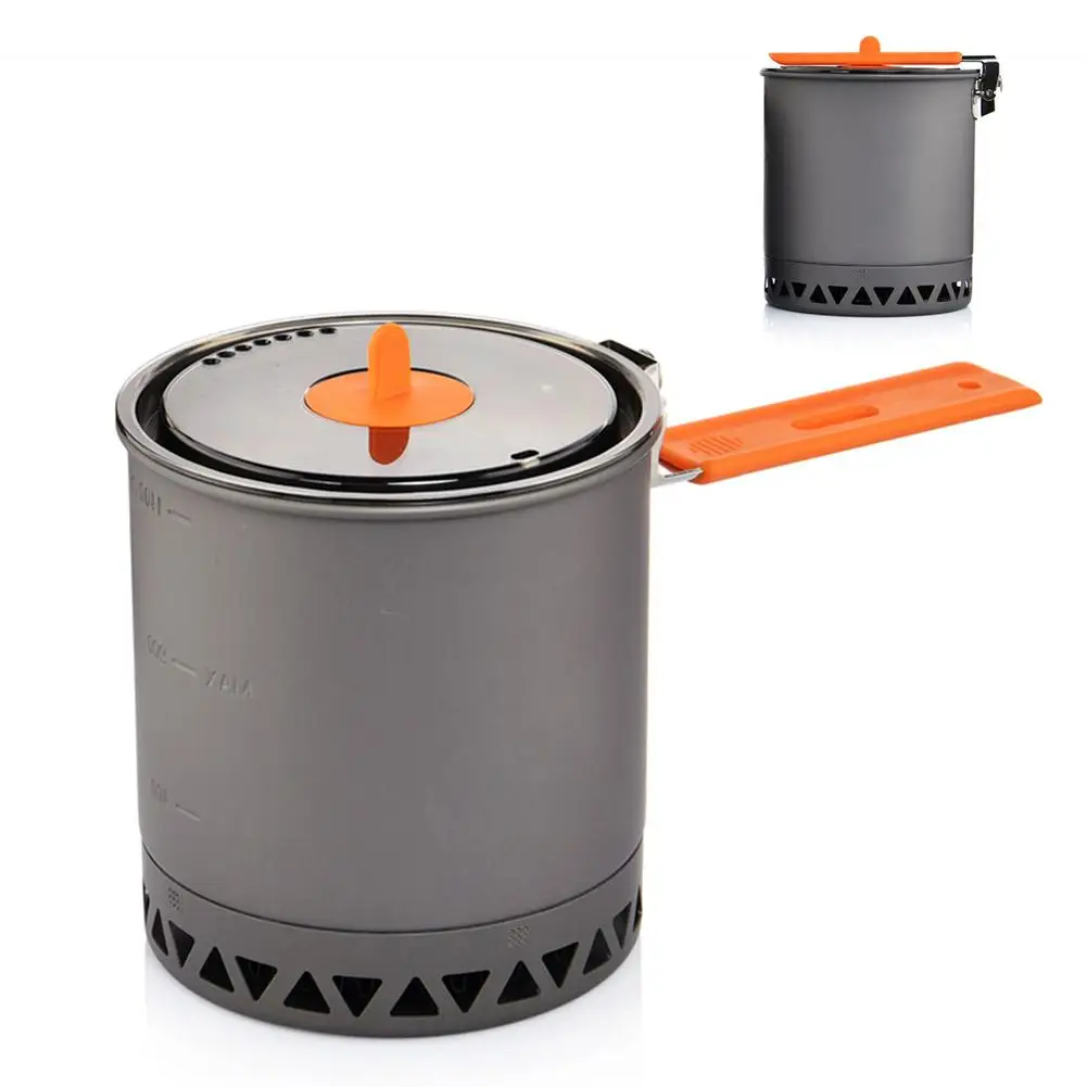 

Outddor Camping Pot 1600ML Energy-gathering Portable Aluminum Alloy Pot Cooking Utensils Camp Hiking Backpacking Cookware