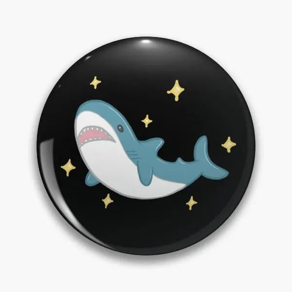 Мягкая булавка Blahaj в виде акулы на черном фоне брошь воротник декоративная