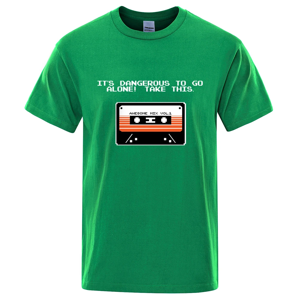 

Retro Print Take This Tape Printed T Shirt Men Vintage O-Neck 100% Cotton Summer Tee Clothes Streetwear Harajuku Loose Menswear