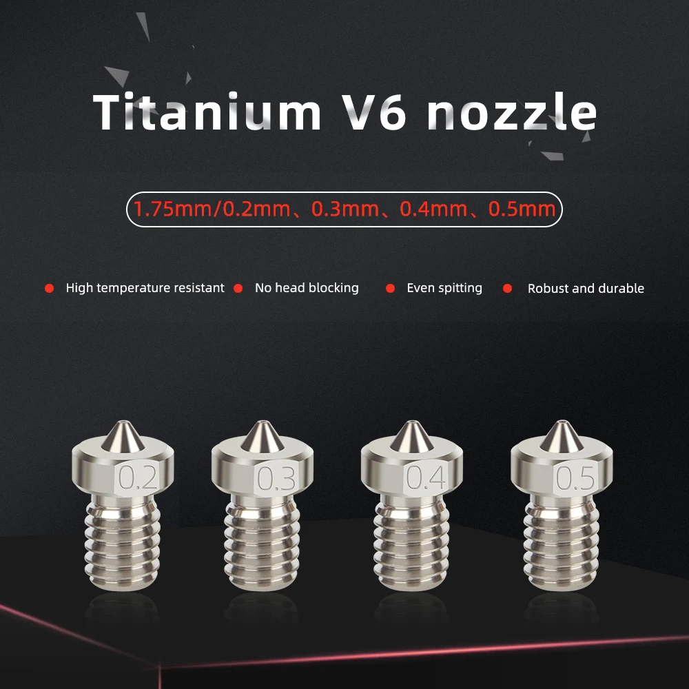 Высокопрочный экструдер XCR3D TC4 E3DV6 из титанового сплава с резьбой M6 насадка нитью 1