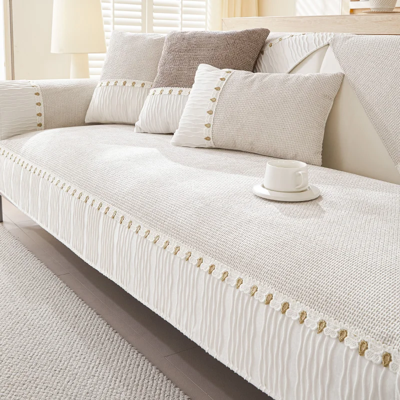 Универсальный чехол для дивана из синели Four Seasons противоскользящая подушка