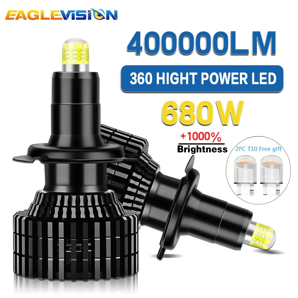 

EAGLEVISION 360 Canbus Светодиодные фары 12 В 24 В Светодиодный проектор маяка CSP H7 H11 H1 9005 9006 3000K 6000K 8000K Противотуманные фары