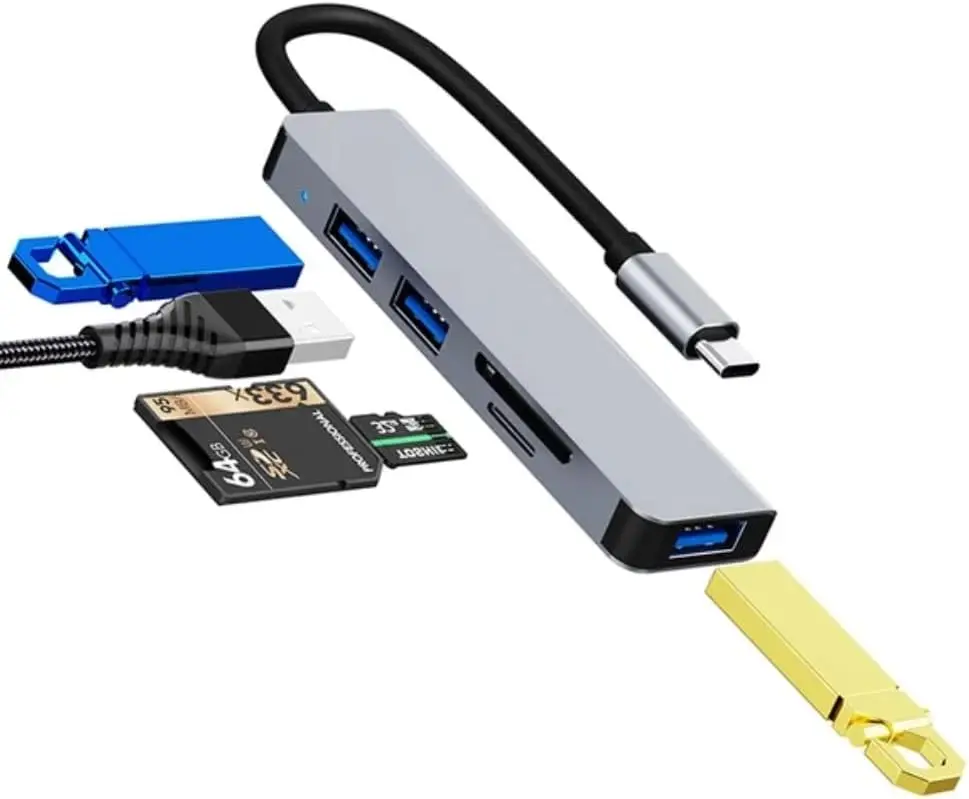 

NEW Hub Otg Adaptador 5 em 1 com PARA Macbook Pro 2016/2017/2018/2019/2020/2021 E Macbook Pro com chip M1 e PARA Macbook Air 2