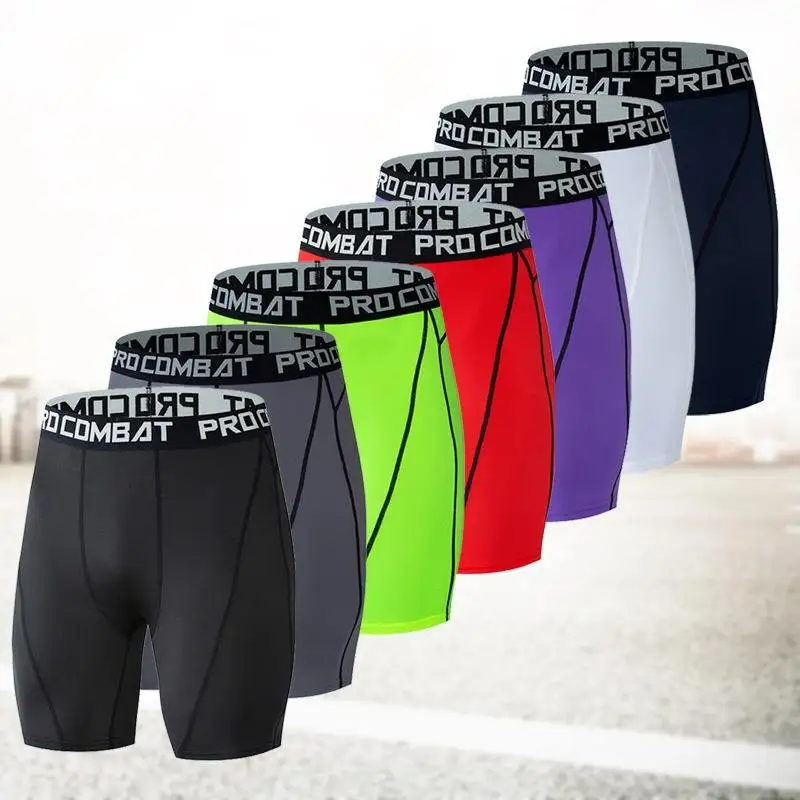 

Tight shorts men's quick-drying sports fitness pants high elastic training running track and field breathable five-point legging