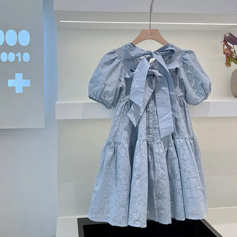 

Children's Dress 2023 New Summer Girls Cute Butterflies Print Short Sleeve Princess Dress Baby Child Fashion Outwear Clothes