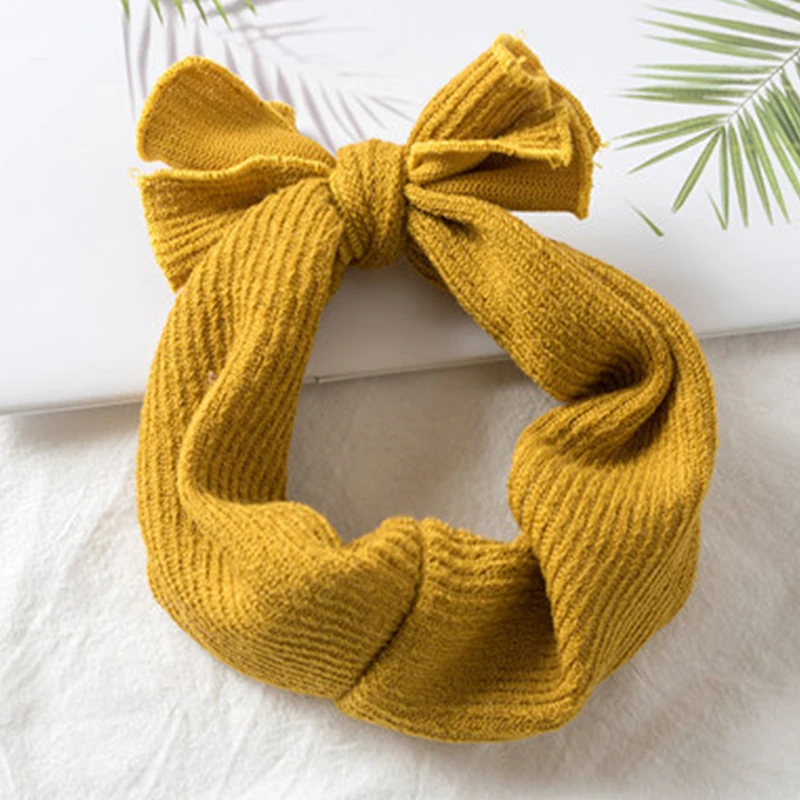 

Large Double Layer Hair Bow Headband For Girls Cute Baby Elastic Hair Bands Kids Solid Turban Summmer Hair Accessories