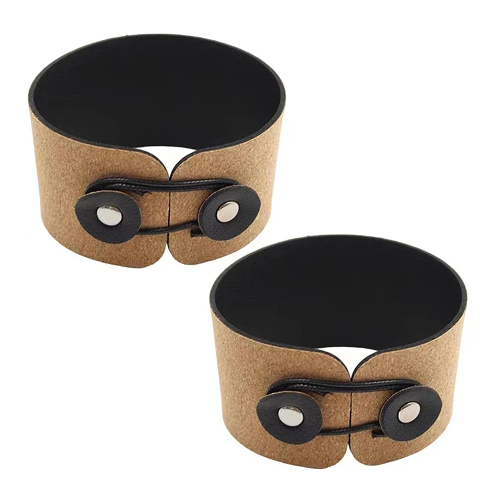 

Stylish 2PCS PU Leather Cork Coffee Cup Sleeves Designed for Camping Enthusiasts who Enjoy Hot or Cold Beverages