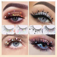 sequins false eyelashes peach heart sparkle small flower patch sequins chemical fiber performance christmas party eyelashes
