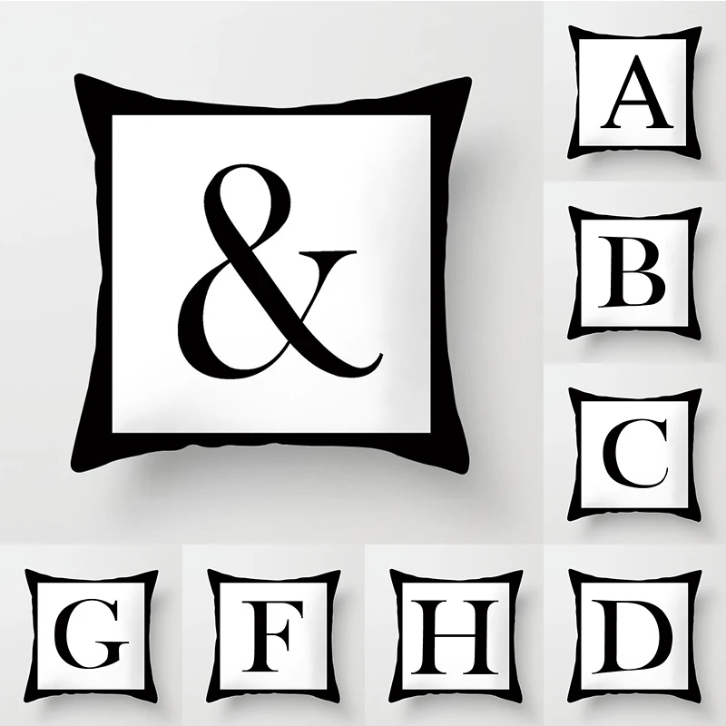 

Letter Print Pillowcase Waist Pillow Cover Cushion Cover Home Textile Peach Skin Pillowcase Durable Decor Breathable Printed New